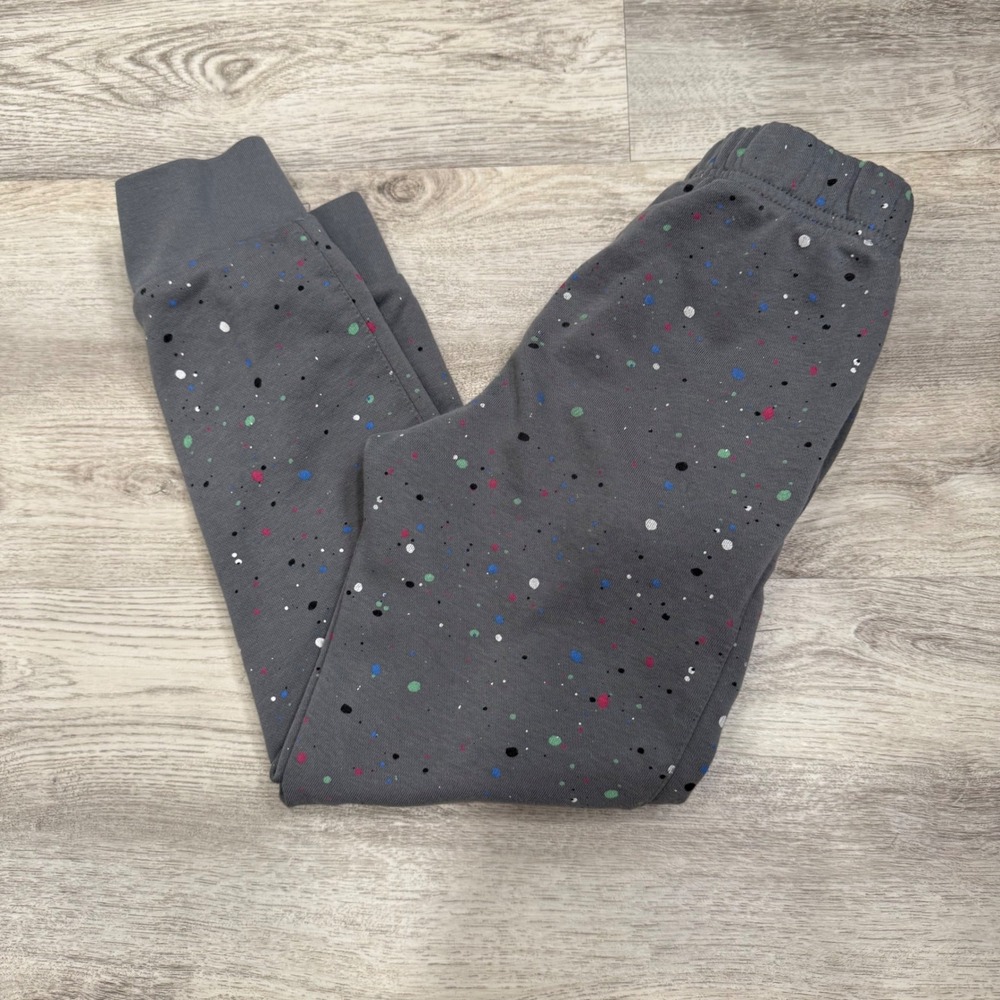 Nike Kids Gray Paint Splatter Fleece Joggers Sweatpants Size 6 M 5-6 Years
